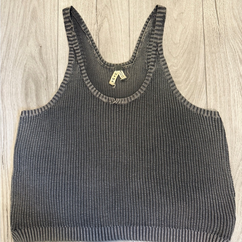 Free People - We the Free - Charcoal Knit Top
